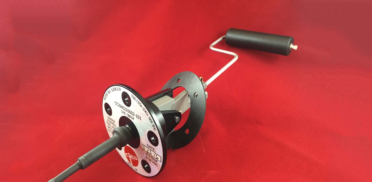 float system accuracy showing a fuel sender on a red velvet background