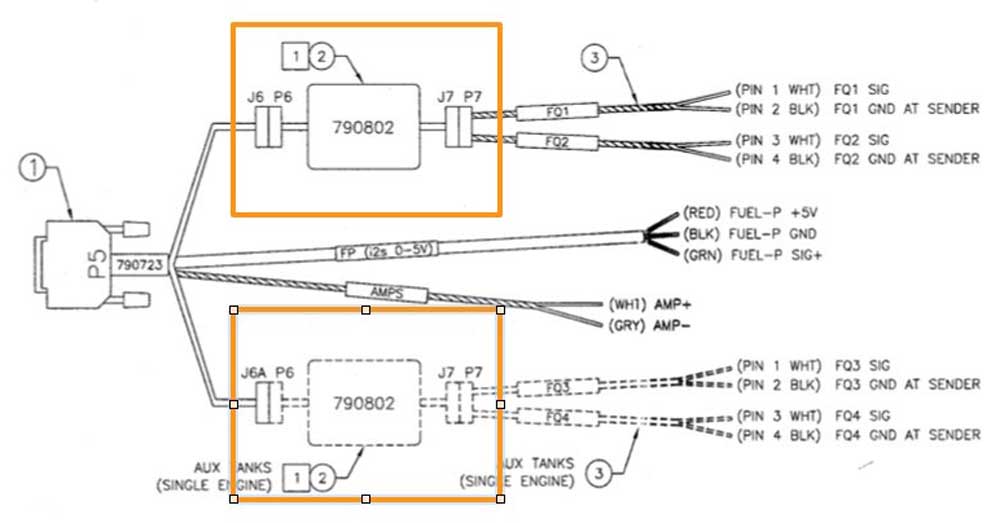 Schematic for JPI CiES Fuel Sender Harness