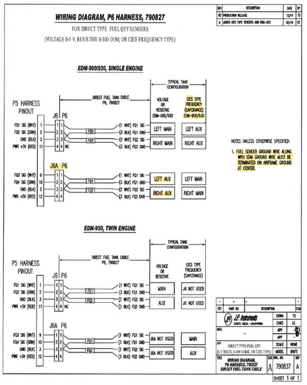 JPI Fuel Sender Digital Schematic