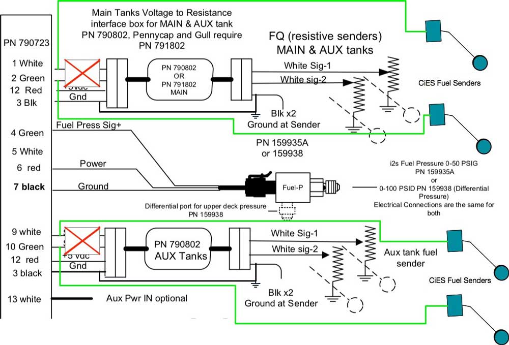 Schematic of Existing Older Software JPI Fuel Sender Volt Input Installation