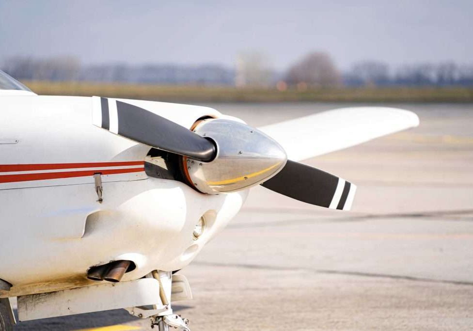 close-up-front-side-white-modern-small-plane